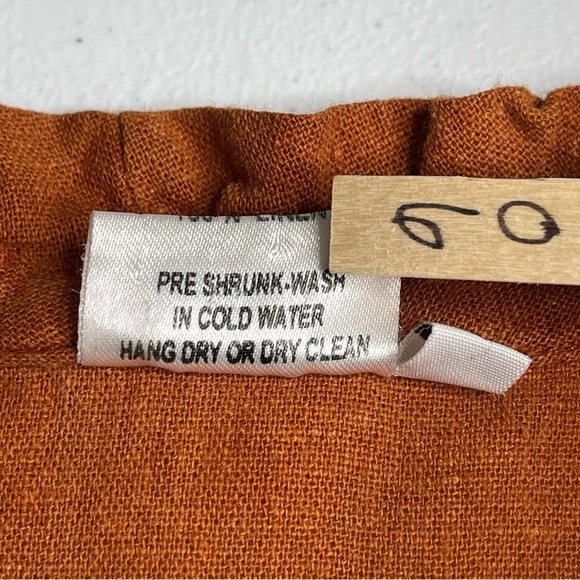 Sultry Touch Linen Lagenlook Tunic Top Womens 1X Rust‎ Artsy Embroidered - Picture 5 of 8